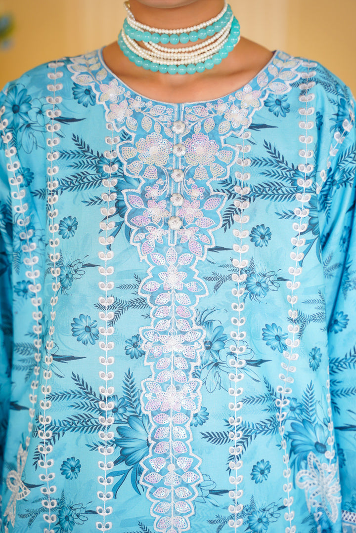 SKY EMBROIDERED 3 PC SUIT