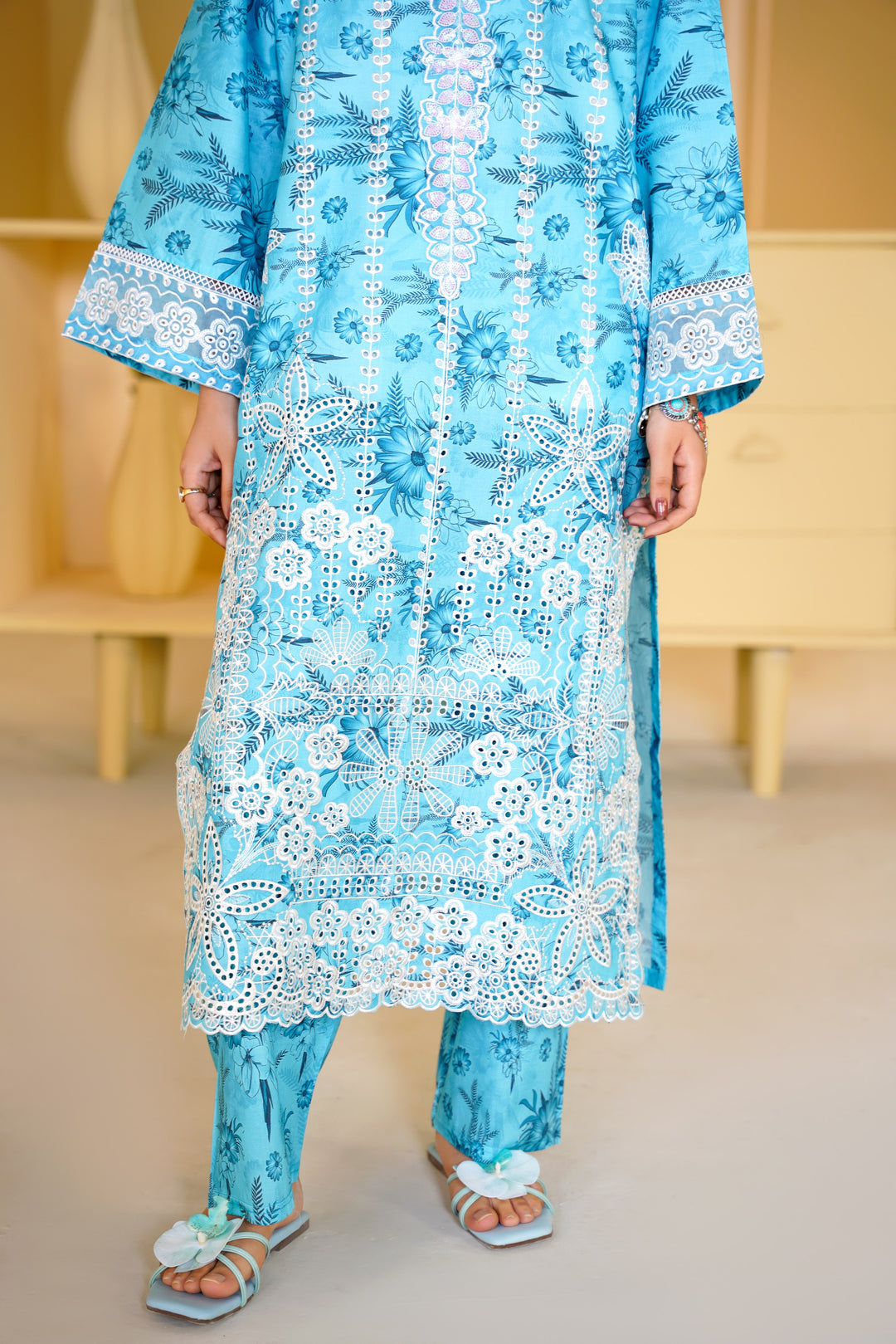 SKY EMBROIDERED 3 PC SUIT