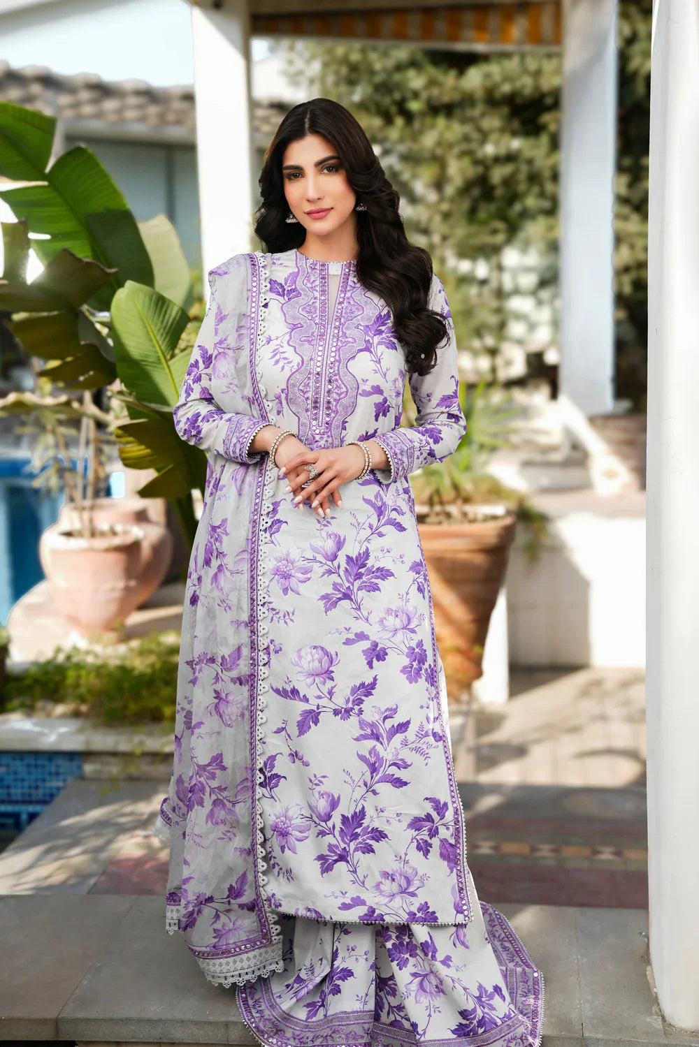 Floral Embroidered 3Pc