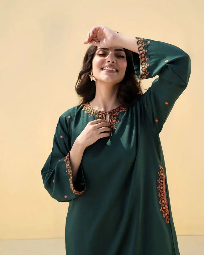 GREEN EMBROIDERY 2 PEACE